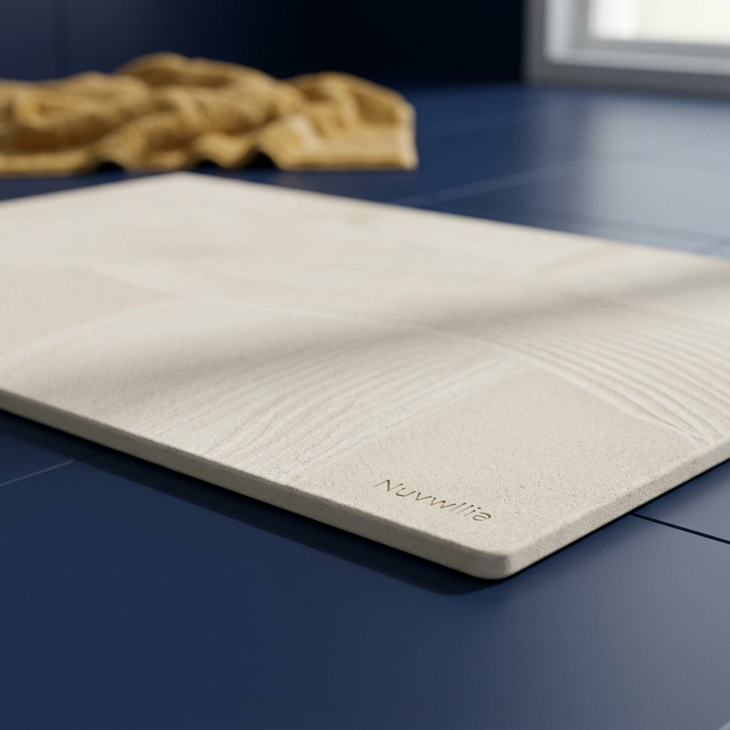Detail of Nuvwllia bath mat edge and corner